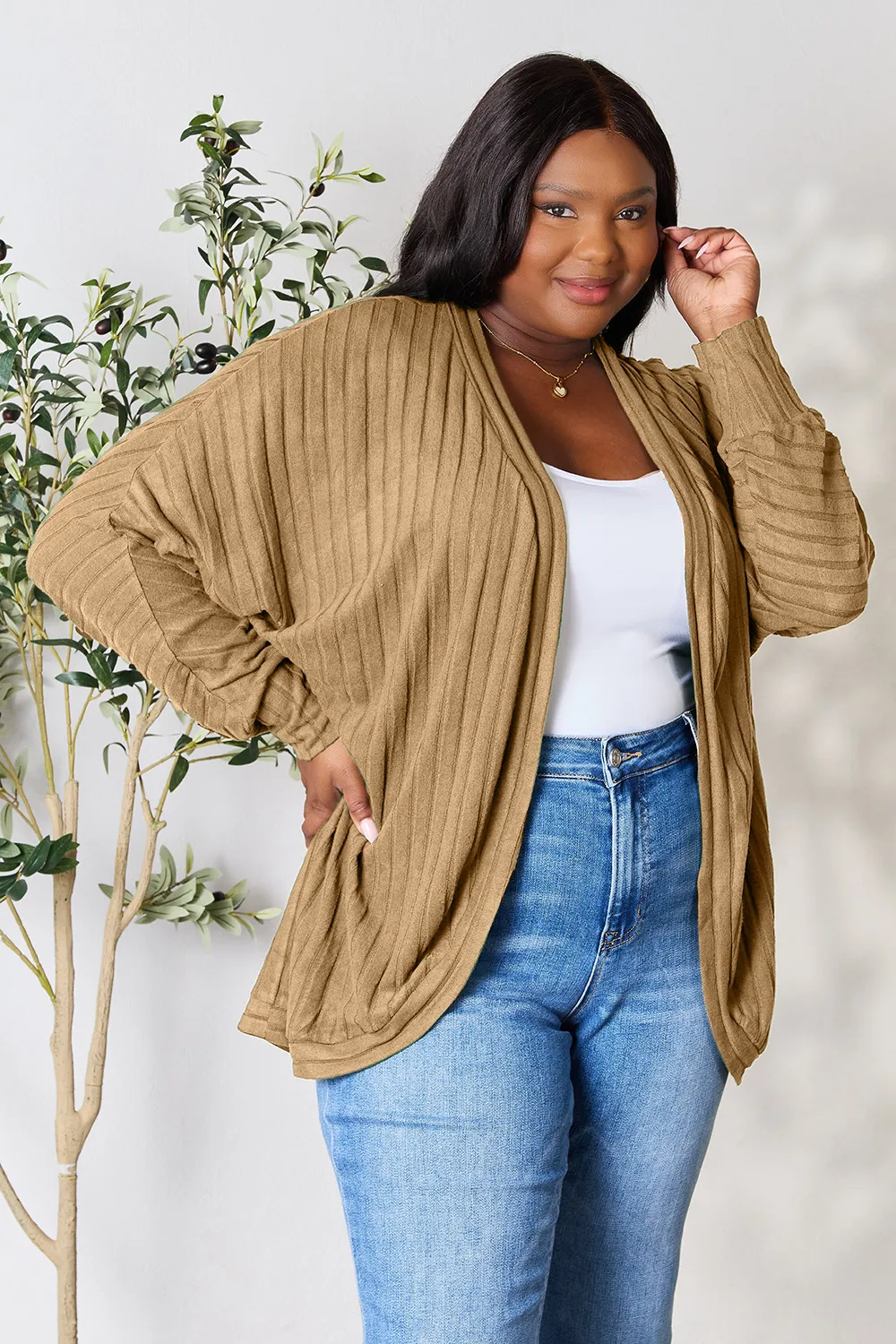 Basic Bae Full Size Ribbed Cocoon Cardigan - Image 11