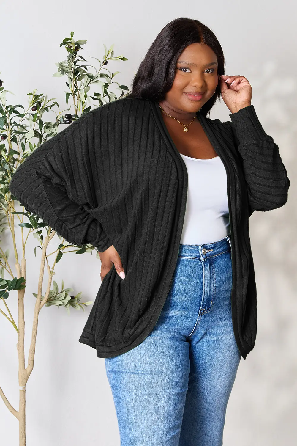 Basic Bae Full Size Ribbed Cocoon Cardigan - Image 4