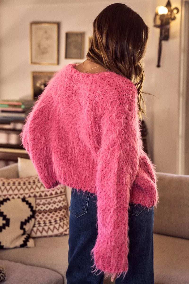 SO ME Soft Touch Hairy Loose Fit Cozy Sweater Cardigan - Image 16