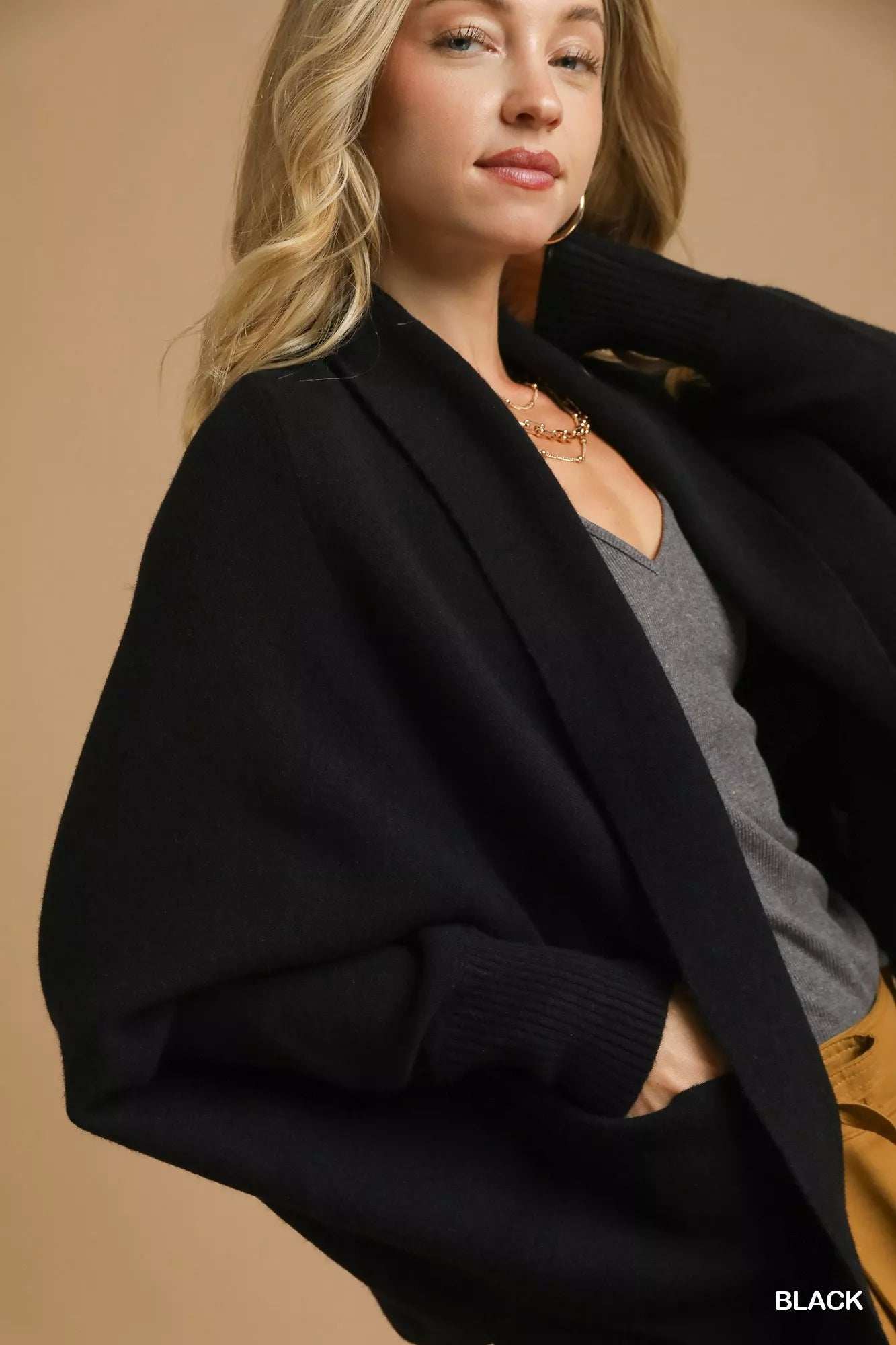 Umgee Open Front Cardigan with Front Pockets - Image 5