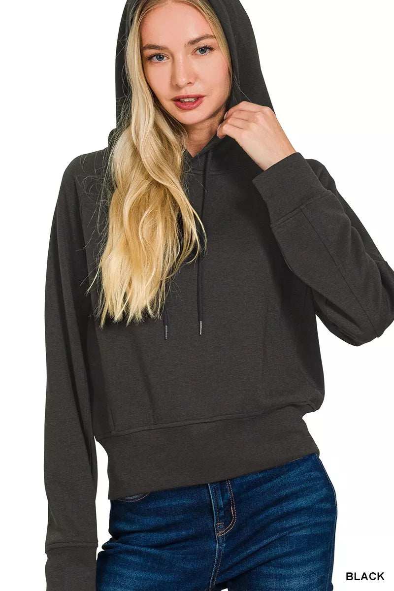 Zenana Drawstring Scuba Hoodie - Image 3